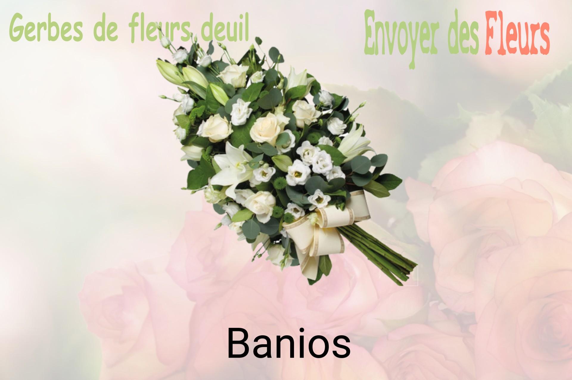 Gerbe de fleurs de deuil livrée à Banios